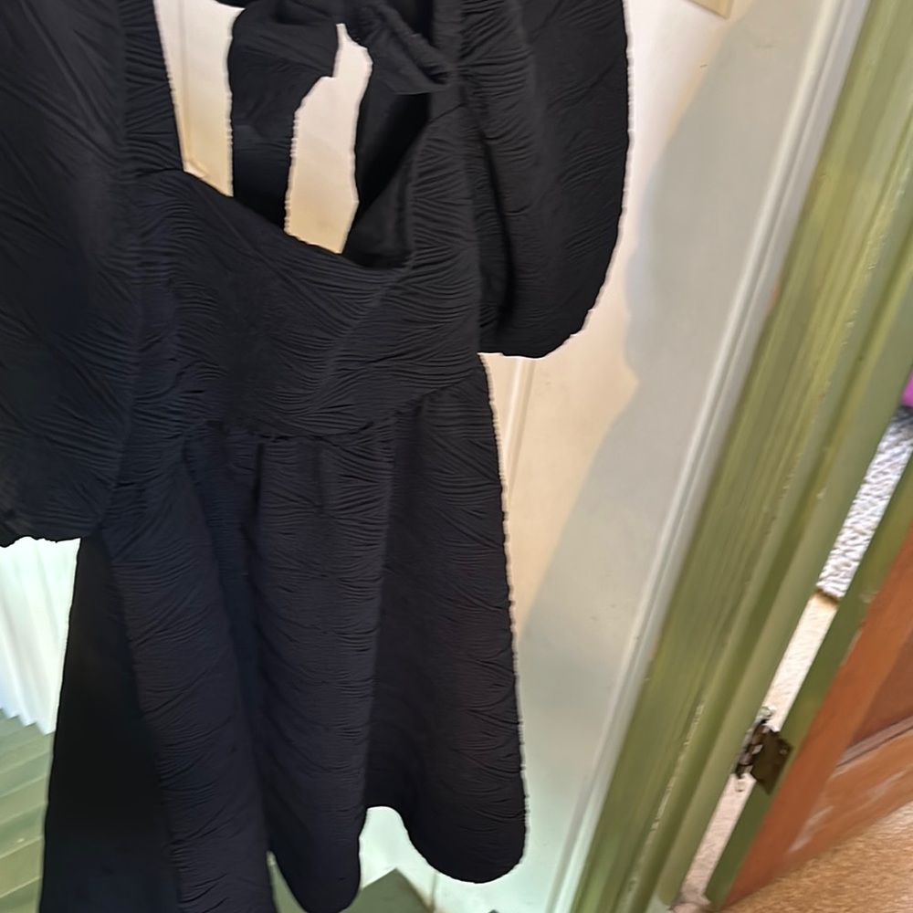 Elegant Black Textured Dress